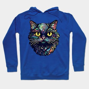 Dark Swirling Rainbow Fur Kitty Hoodie